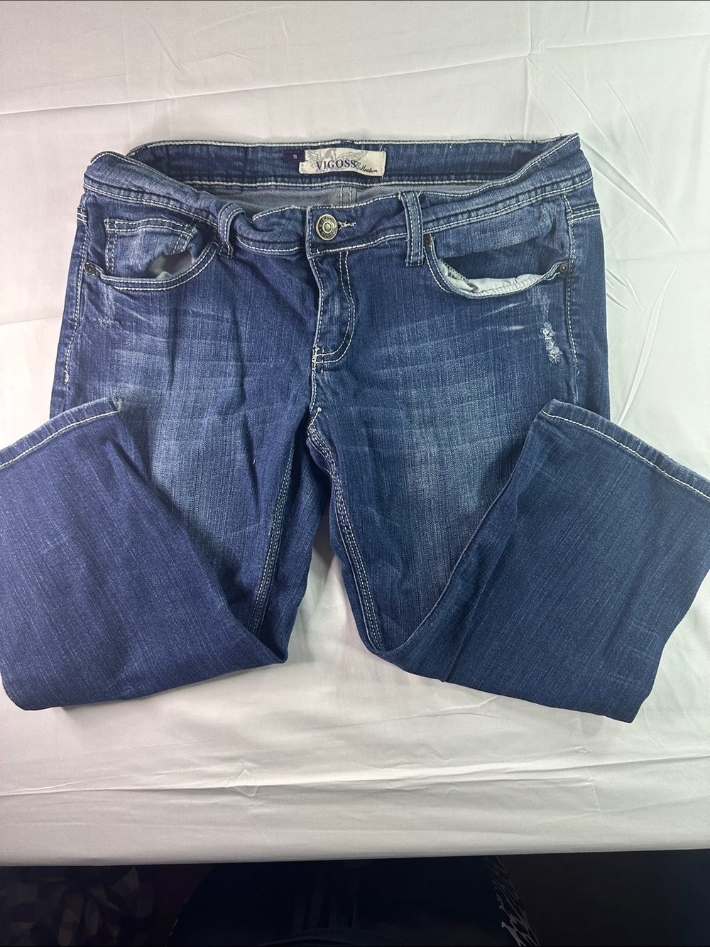 Vigoss Dark Blue Skinny Jeans with Fading